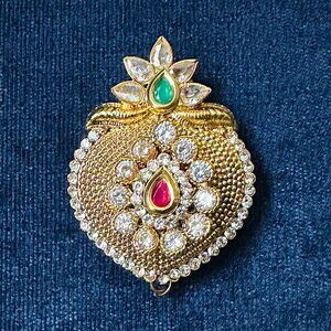 NEW Gold Brooch Pin Stone Embellished Lapel Jewelry